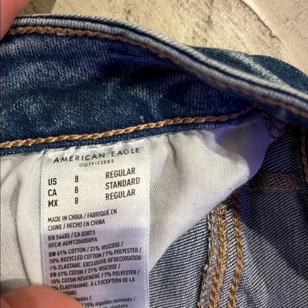 American Eagle Outfitters Ripped Blue Skinny Jeans - Picture 4 of 4